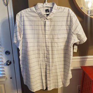NEW ROUTE 66 Mens Shirt Size 3XLT White and Grey stripes